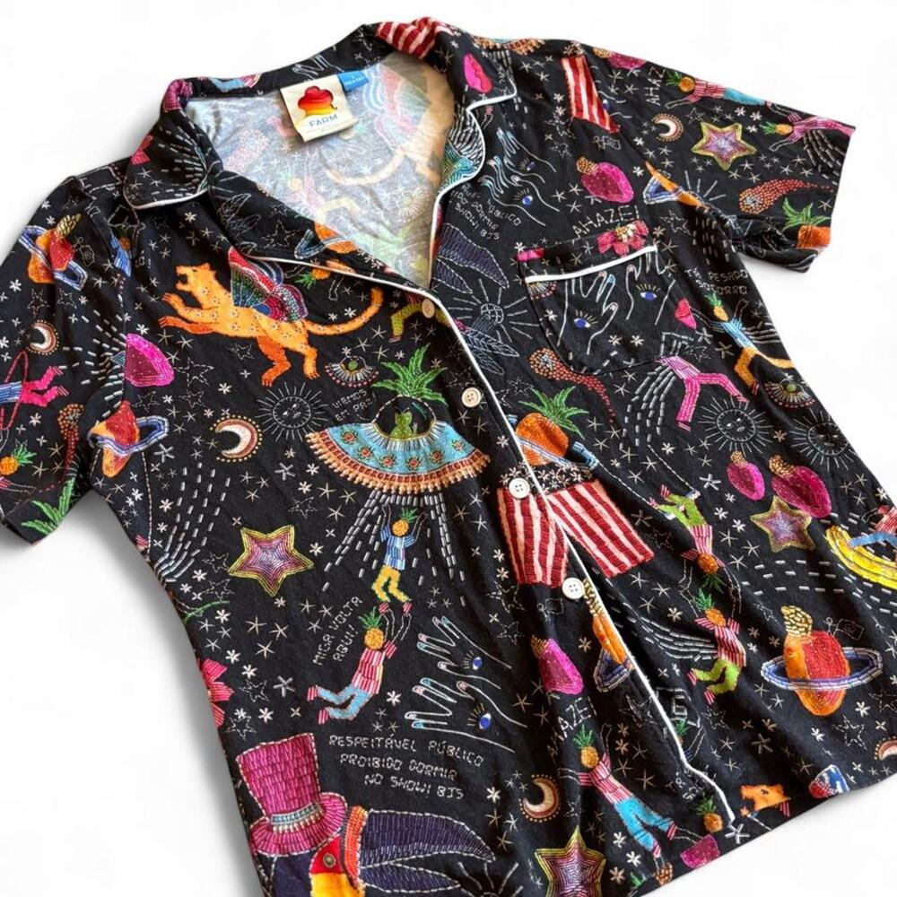 Black Printed PJ Shirt – Whimsigoth Celestial S